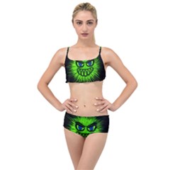 Monster Green Evil Common Layered Top Bikini Set by HermanTelo