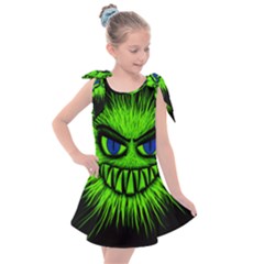 Monster Green Evil Common Kids  Tie Up Tunic Dress