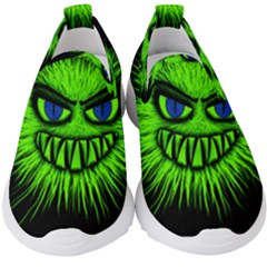 Monster Green Evil Common Kids  Slip On Sneakers by HermanTelo