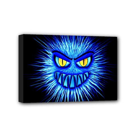 Monster Blue Attack Mini Canvas 6  X 4  (stretched)