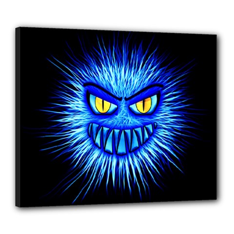 Monster Blue Attack Canvas 24  X 20  (stretched) by HermanTelo