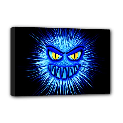 Monster Blue Attack Deluxe Canvas 18  X 12  (stretched)