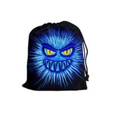 Monster Blue Attack Drawstring Pouch (large)