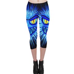 Monster Blue Attack Capri Leggings  by HermanTelo