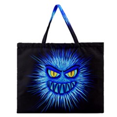 Monster Blue Attack Zipper Large Tote Bag by HermanTelo