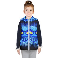 Monster Blue Attack Kids  Hooded Puffer Vest by HermanTelo