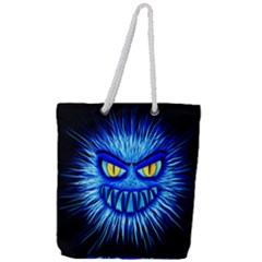 Monster Blue Attack Full Print Rope Handle Tote (large)