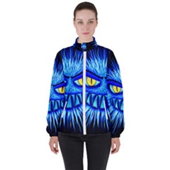 Monster Blue Attack Women s High Neck Windbreaker by HermanTelo