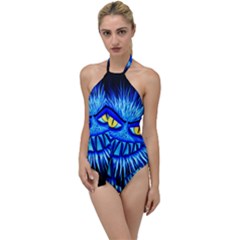 Monster Blue Attack Go With The Flow One Piece Swimsuit by HermanTelo