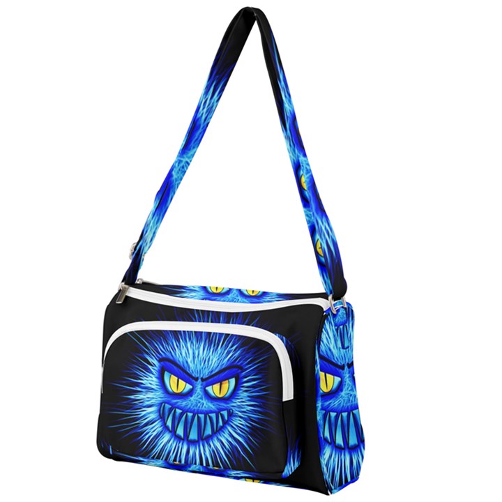 Monster Blue Attack Front Pocket Crossbody Bag