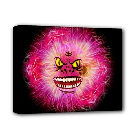 Monster Pink Eyes Aggressive Fangs Deluxe Canvas 14  X 11  (stretched) by HermanTelo