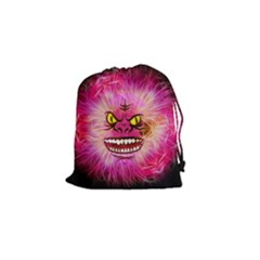 Monster Pink Eyes Aggressive Fangs Drawstring Pouch (small)