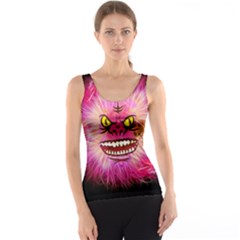 Monster Pink Eyes Aggressive Fangs Tank Top