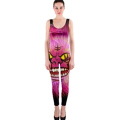 Monster Pink Eyes Aggressive Fangs One Piece Catsuit