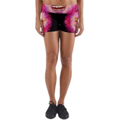 Monster Pink Eyes Aggressive Fangs Yoga Shorts