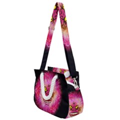 Monster Pink Eyes Aggressive Fangs Rope Handles Shoulder Strap Bag by HermanTelo