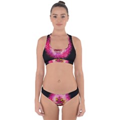 Monster Pink Eyes Aggressive Fangs Cross Back Hipster Bikini Set