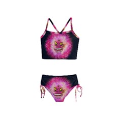 Monster Pink Eyes Aggressive Fangs Girls  Tankini Swimsuit