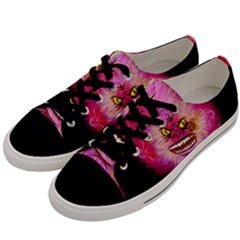 Monster Pink Eyes Aggressive Fangs Men s Low Top Canvas Sneakers by HermanTelo