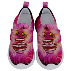 Monster Pink Eyes Aggressive Fangs Kids  Velcro No Lace Shoes