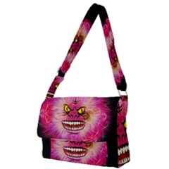 Monster Pink Eyes Aggressive Fangs Full Print Messenger Bag by HermanTelo