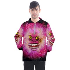 Monster Pink Eyes Aggressive Fangs Men s Half Zip Pullover