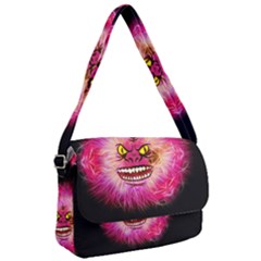 Monster Pink Eyes Aggressive Fangs Courier Bag by HermanTelo