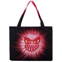 Monster Red Eyes Aggressive Fangs Mini Tote Bag by HermanTelo