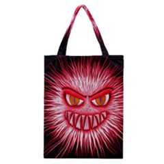 Monster Red Eyes Aggressive Fangs Classic Tote Bag by HermanTelo