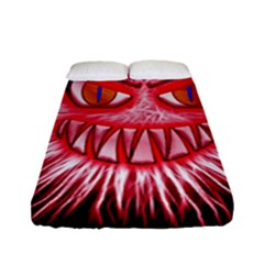 Monster Red Eyes Aggressive Fangs Fitted Sheet (full/ Double Size) by HermanTelo