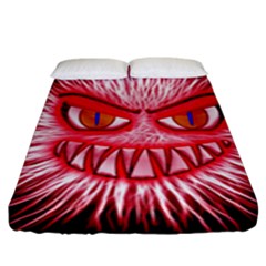 Monster Red Eyes Aggressive Fangs Fitted Sheet (king Size) by HermanTelo