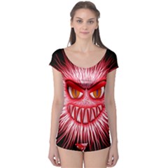 Monster Red Eyes Aggressive Fangs Boyleg Leotard 