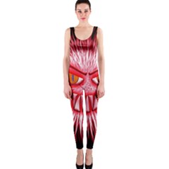 Monster Red Eyes Aggressive Fangs One Piece Catsuit