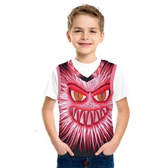 Monster Red Eyes Aggressive Fangs Kids  Sportswear by HermanTelo