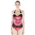 Monster Red Eyes Aggressive Fangs Halter Swimsuit View1