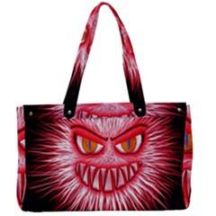 Monster Red Eyes Aggressive Fangs Canvas Work Bag by HermanTelo