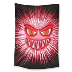 Monster Red Eyes Aggressive Fangs Large Tapestry