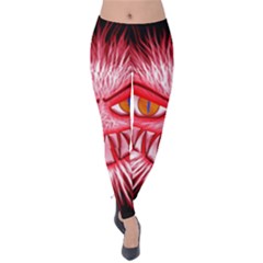 Monster Red Eyes Aggressive Fangs Velvet Leggings