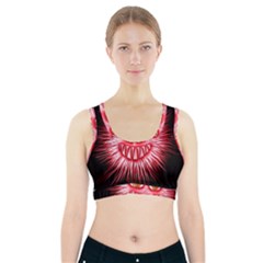 Monster Red Eyes Aggressive Fangs Sports Bra With Pocket