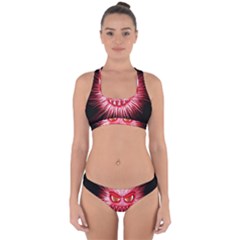 Monster Red Eyes Aggressive Fangs Cross Back Hipster Bikini Set