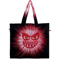 Monster Red Eyes Aggressive Fangs Canvas Travel Bag by HermanTelo