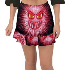 Monster Red Eyes Aggressive Fangs Fishtail Mini Chiffon Skirt