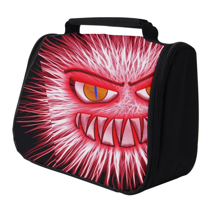 Monster Red Eyes Aggressive Fangs Full Print Travel Pouch (Small)