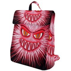 Monster Red Eyes Aggressive Fangs Flap Top Backpack by HermanTelo