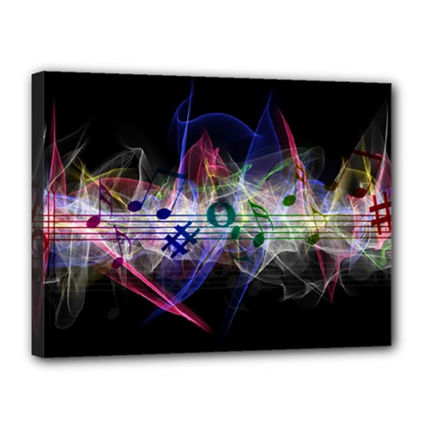 Particles Music Clef Wave Canvas 16  X 12  (stretched)