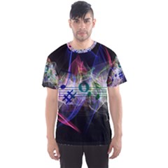 Particles Music Clef Wave Men s Sports Mesh Tee