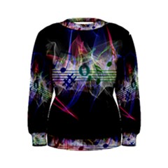 Particles Music Clef Wave Women s Sweatshirt by HermanTelo