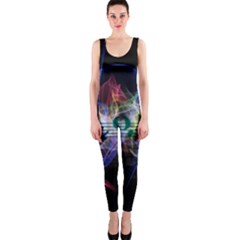 Particles Music Clef Wave One Piece Catsuit