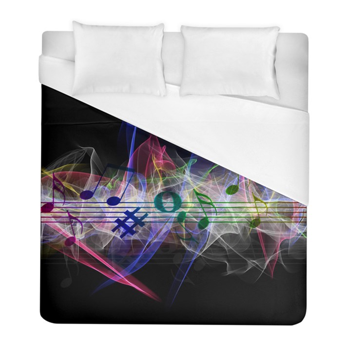 Particles Music Clef Wave Duvet Cover (Full/ Double Size)