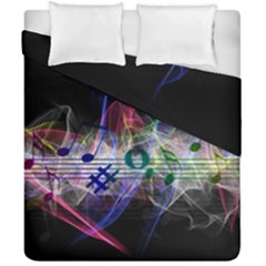 Particles Music Clef Wave Duvet Cover Double Side (california King Size)